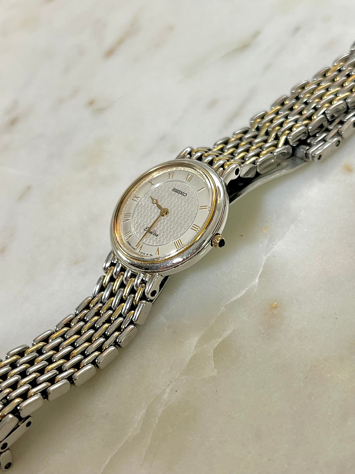 Seiko Exceline Two Tone Roman Dial Womens Watch