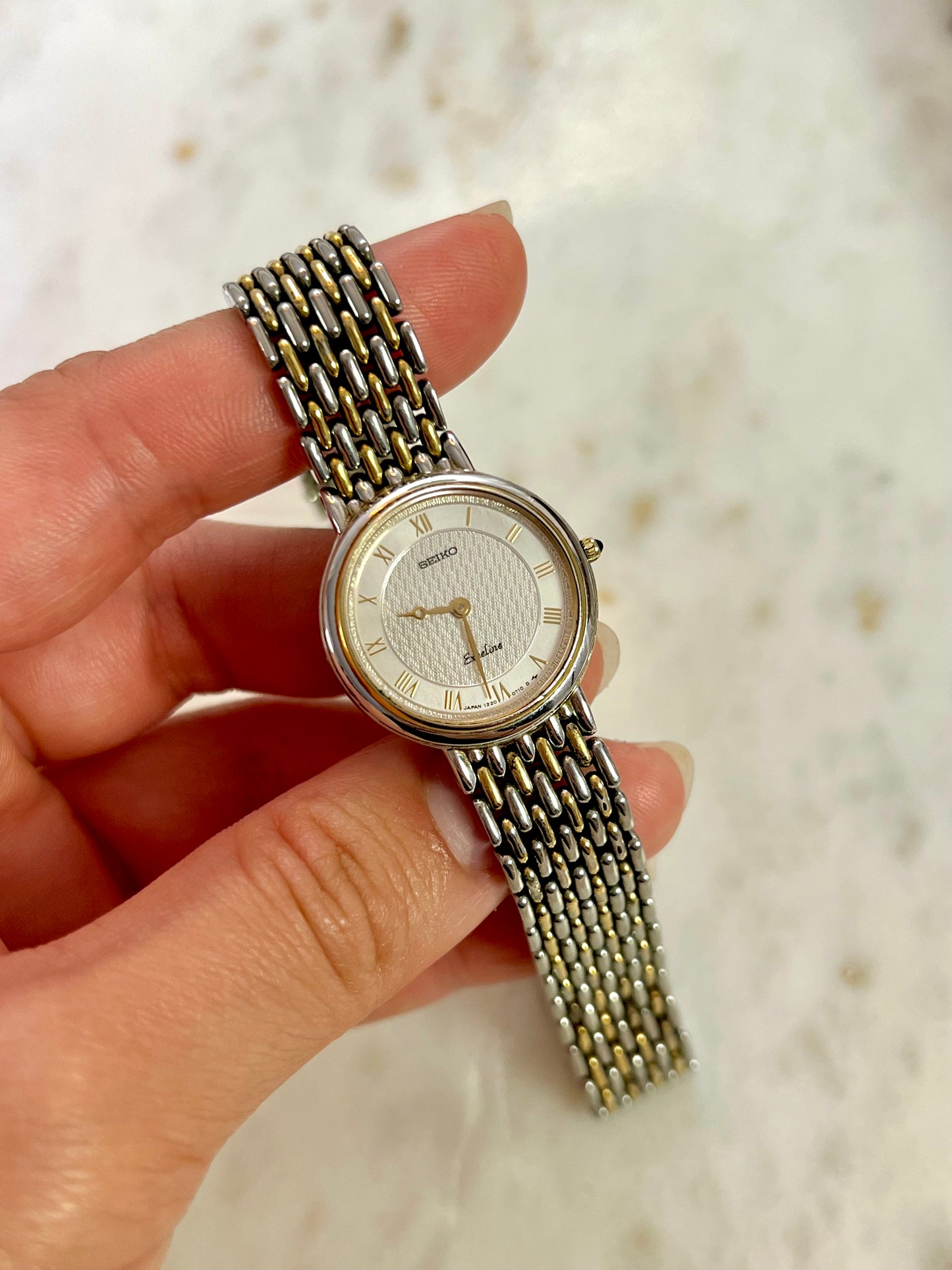 Seiko Exceline Two Tone Roman Dial Womens Watch