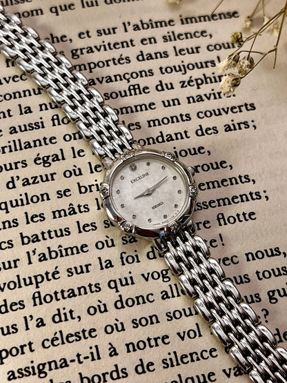 Seiko Exceline Silver Women's Watch with Diamonds