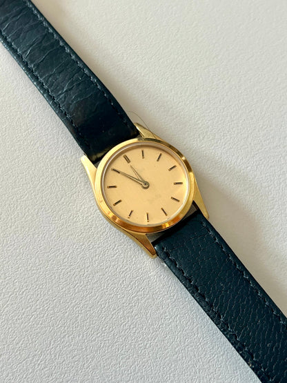Omega De Ville Gold Ladies’ Watch on Classy Black Strap