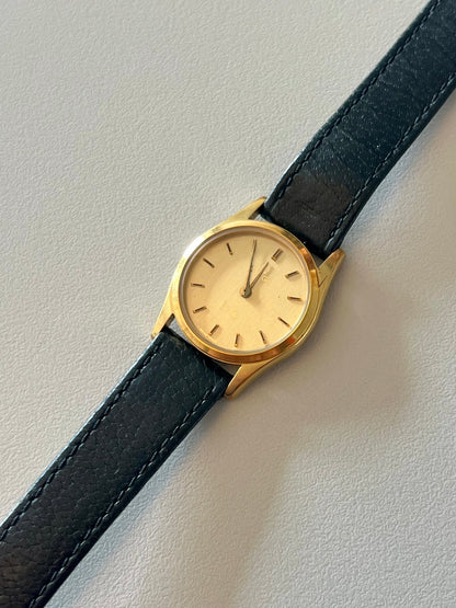 Omega De Ville Gold Ladies’ Watch on Classy Black Strap