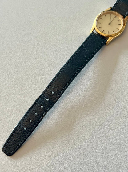 Omega De Ville Gold Ladies’ Watch on Classy Black Strap
