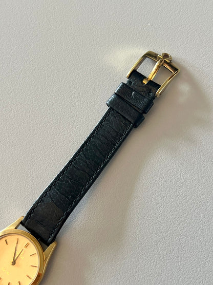 Omega De Ville Gold Ladies’ Watch on Classy Black Strap