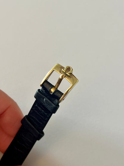 Omega De Ville Gold Ladies’ Watch on Classy Black Strap