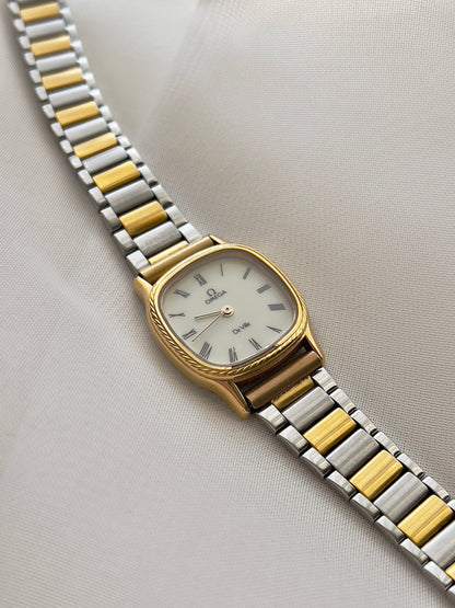Omega De Ville Cushion Case Woman's Watch with Rope Bezel Pattern