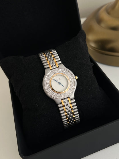 Must de Cartier 21 Custom Adorned with Diamonds Womens Watch