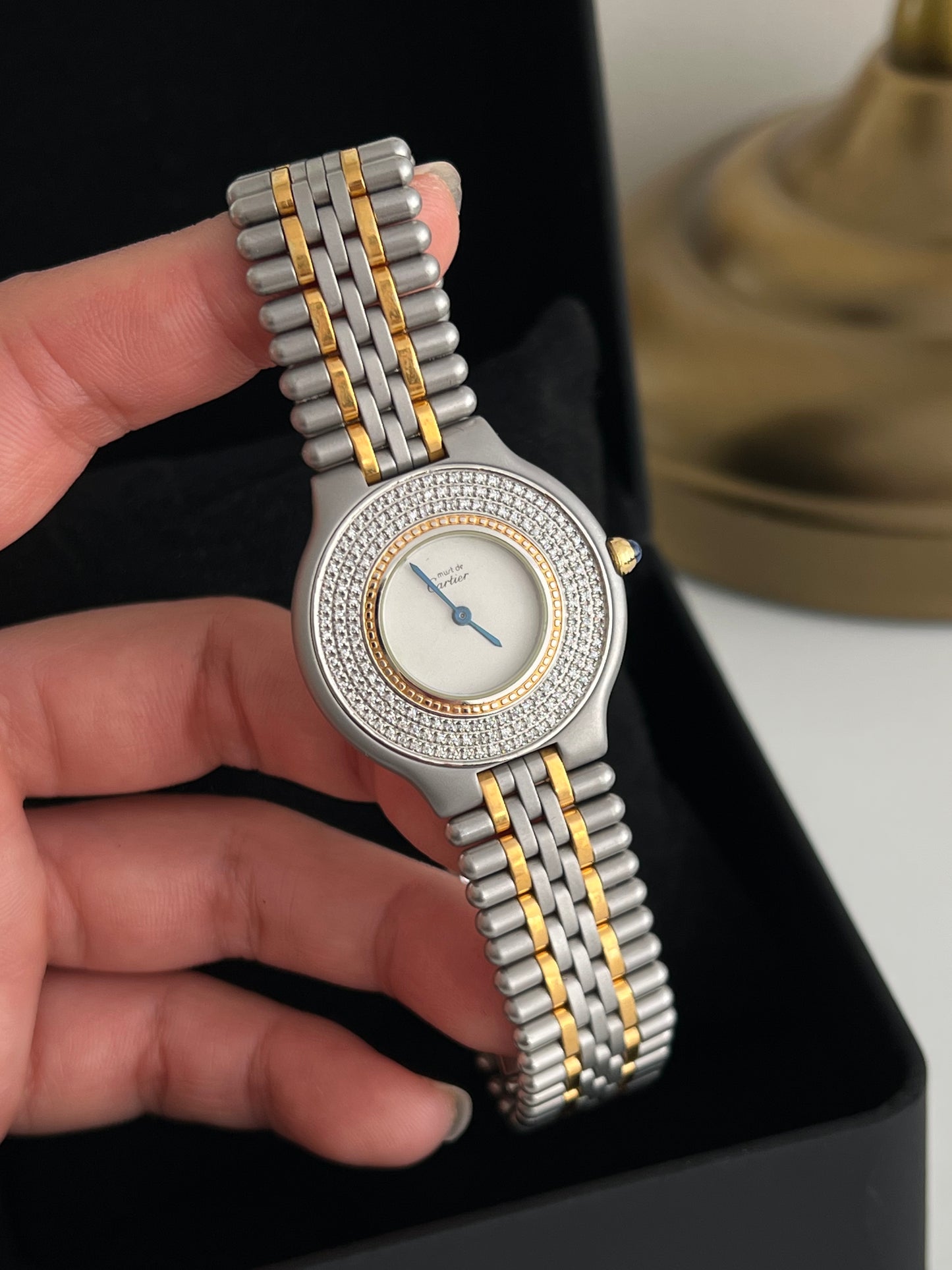 Must de Cartier 21 Custom Adorned with Diamonds Womens Watch