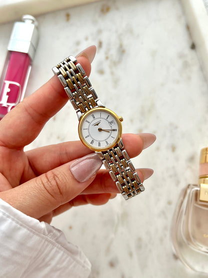 Longines "Les Grandes Classiques" Two Tone Woman's Watch Roman Dial