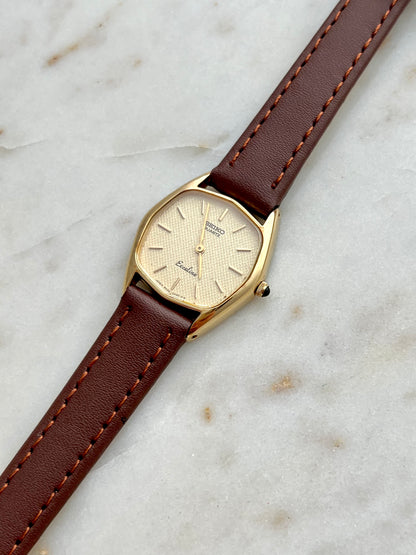 Seiko Exceline Gold Filled Toned Tonneau Woman's Watch