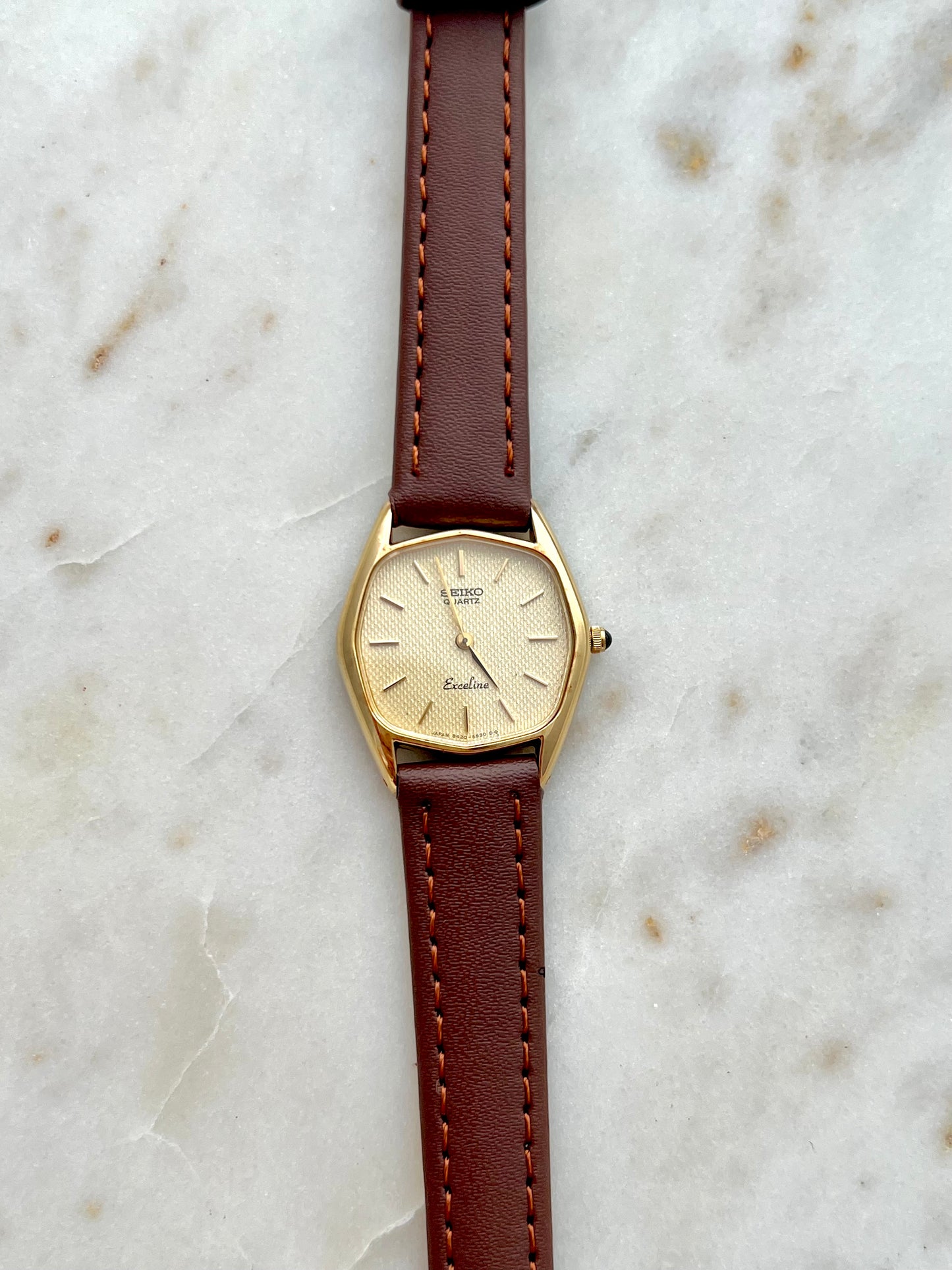 Seiko Exceline Gold Filled Toned Tonneau Woman's Watch