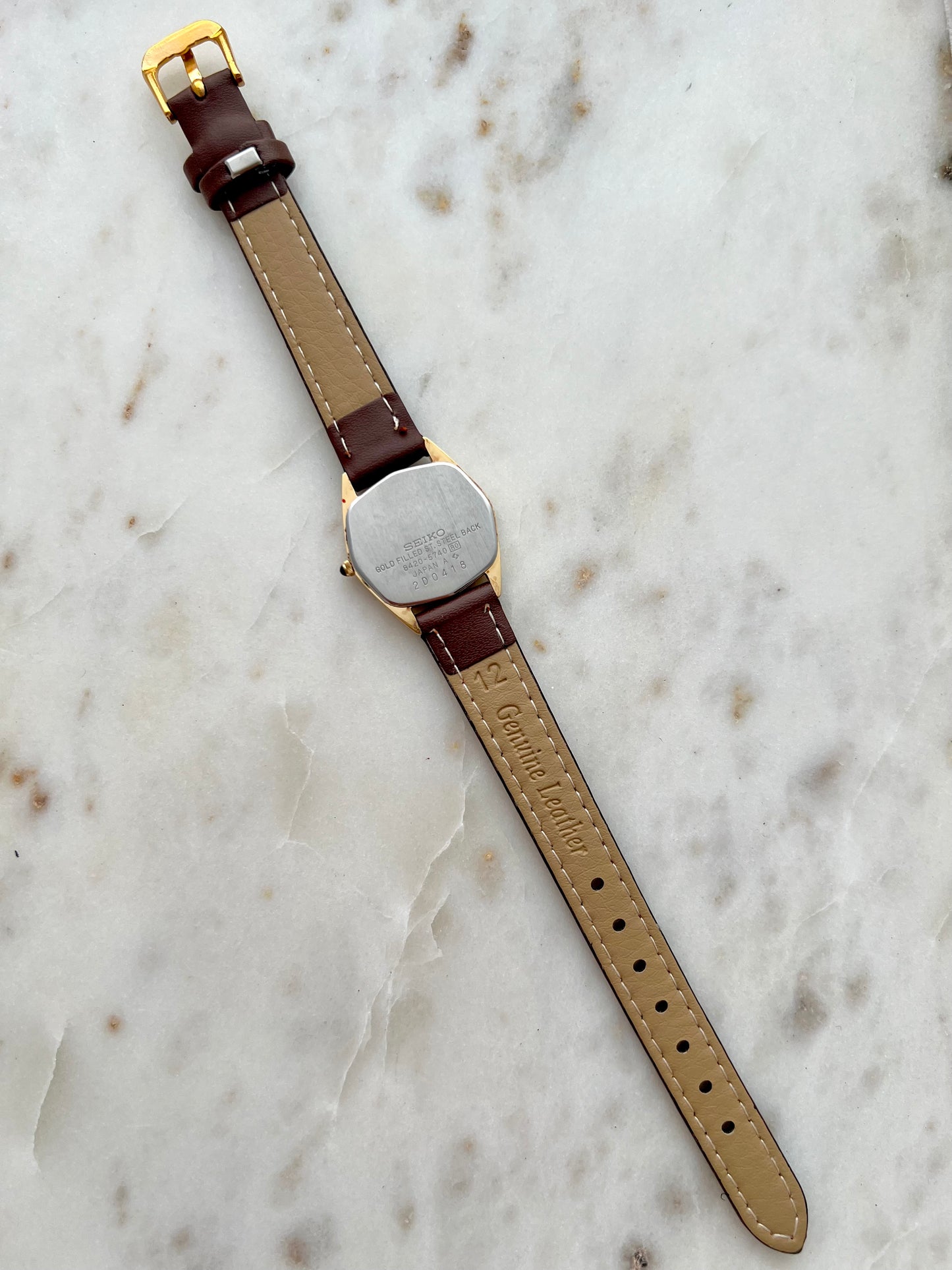 Seiko Exceline Gold Filled Toned Tonneau Woman's Watch