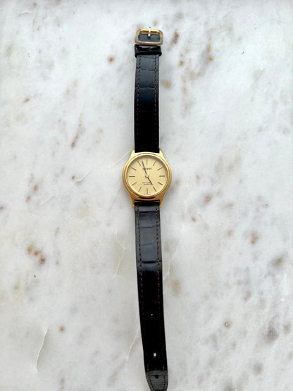Tissot Stylist Womens Gold Tone Dress Watch with Champagne Dial