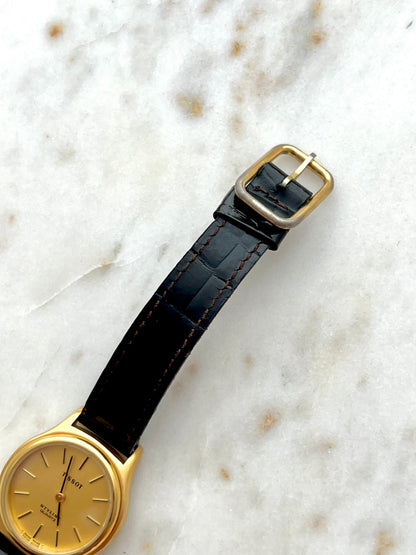 Tissot Stylist Womens Gold Tone Dress Watch with Champagne Dial