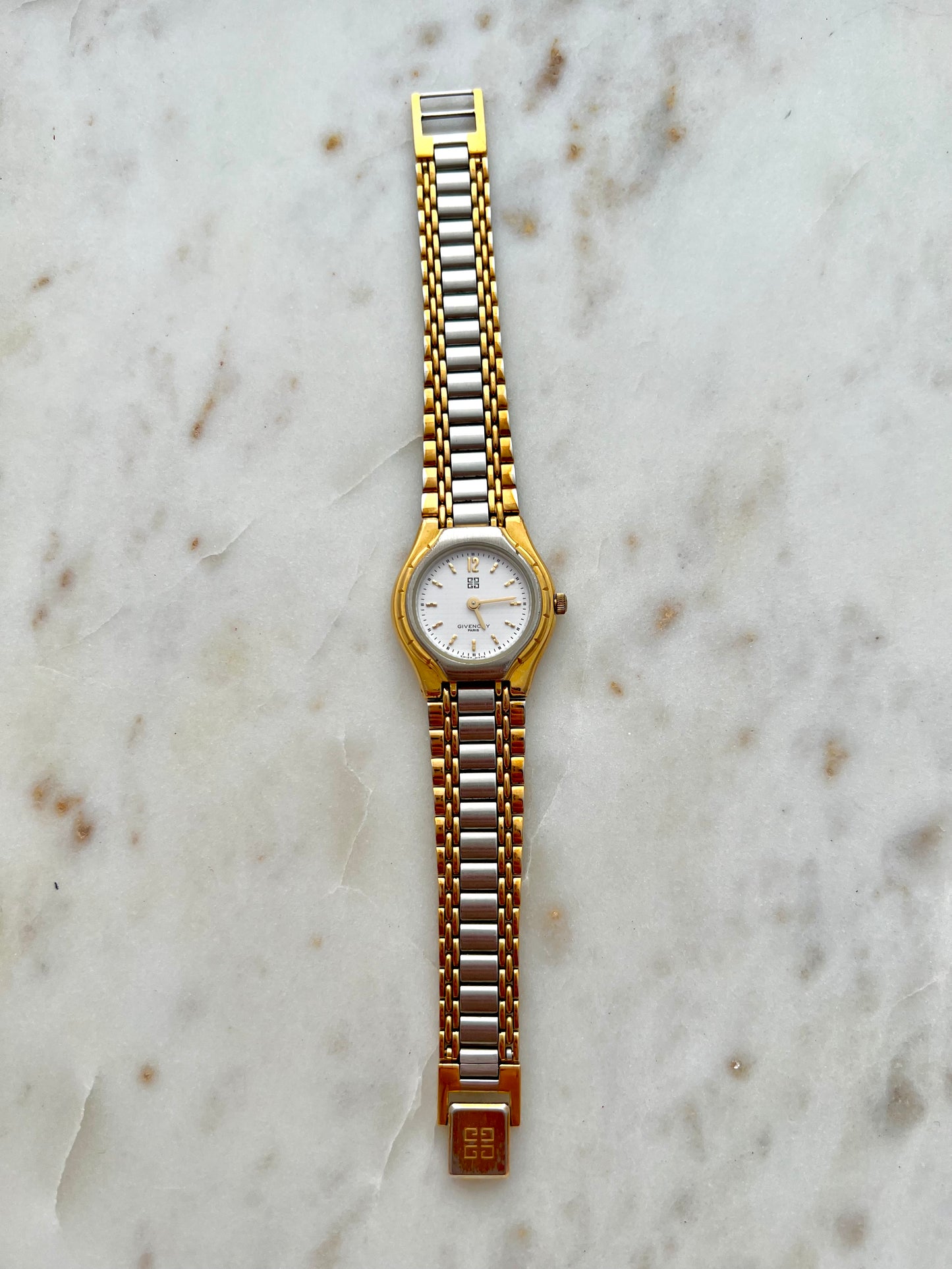 Givenchy Womens Watch with Two Tone Bracelet and Sculpted Case