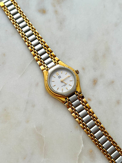 Givenchy Womens Watch with Two Tone Bracelet and Sculpted Case