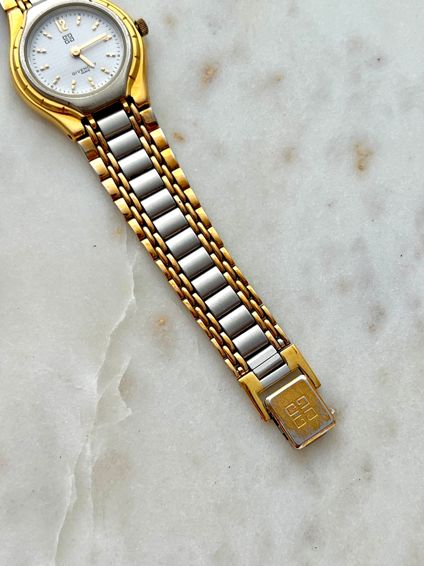 Givenchy Womens Watch with Two Tone Bracelet and Sculpted Case