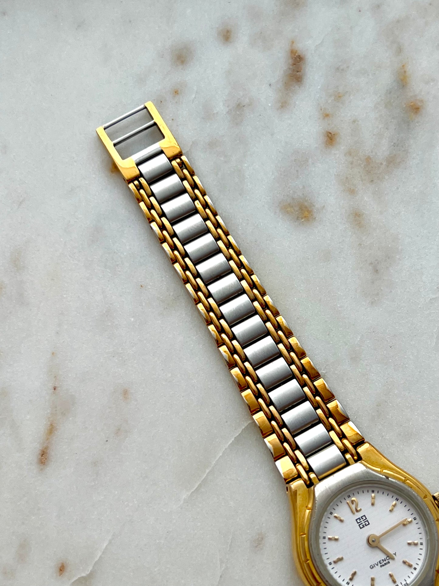 Givenchy Womens Watch with Two Tone Bracelet and Sculpted Case