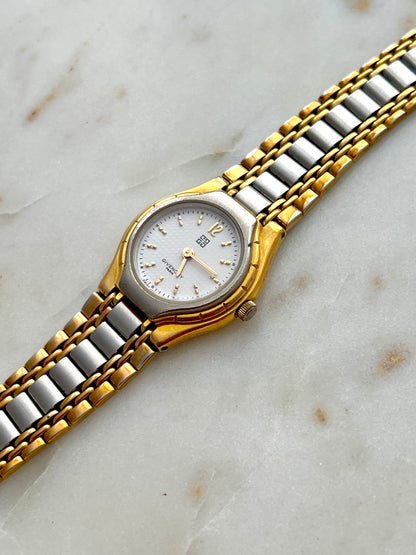 Givenchy Womens Watch with Two Tone Bracelet and Sculpted Case