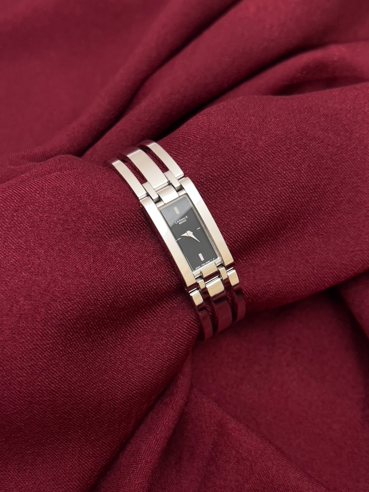 Seiko Lassale Bangle Woman's Watch with Charcoal Dial