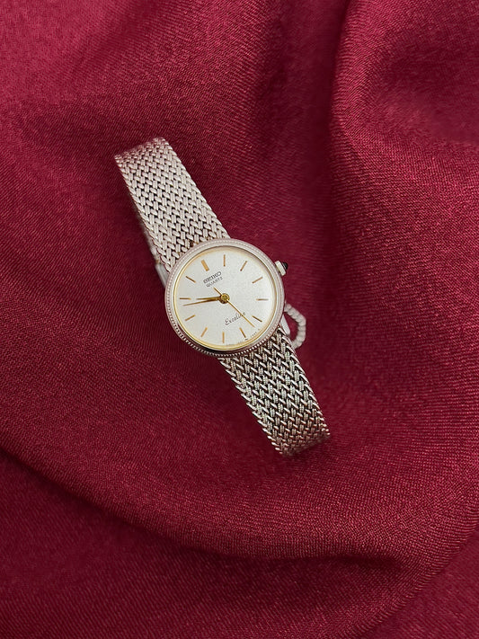 Seiko Exceline Round Woman's Watch with Ribbed Case