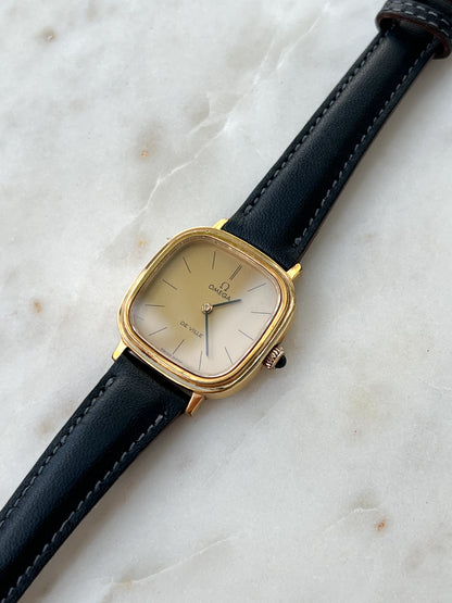 Omega Square Cushion Gold Toned Woman's Watch