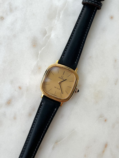 Omega Square Cushion Gold Toned Woman's Watch