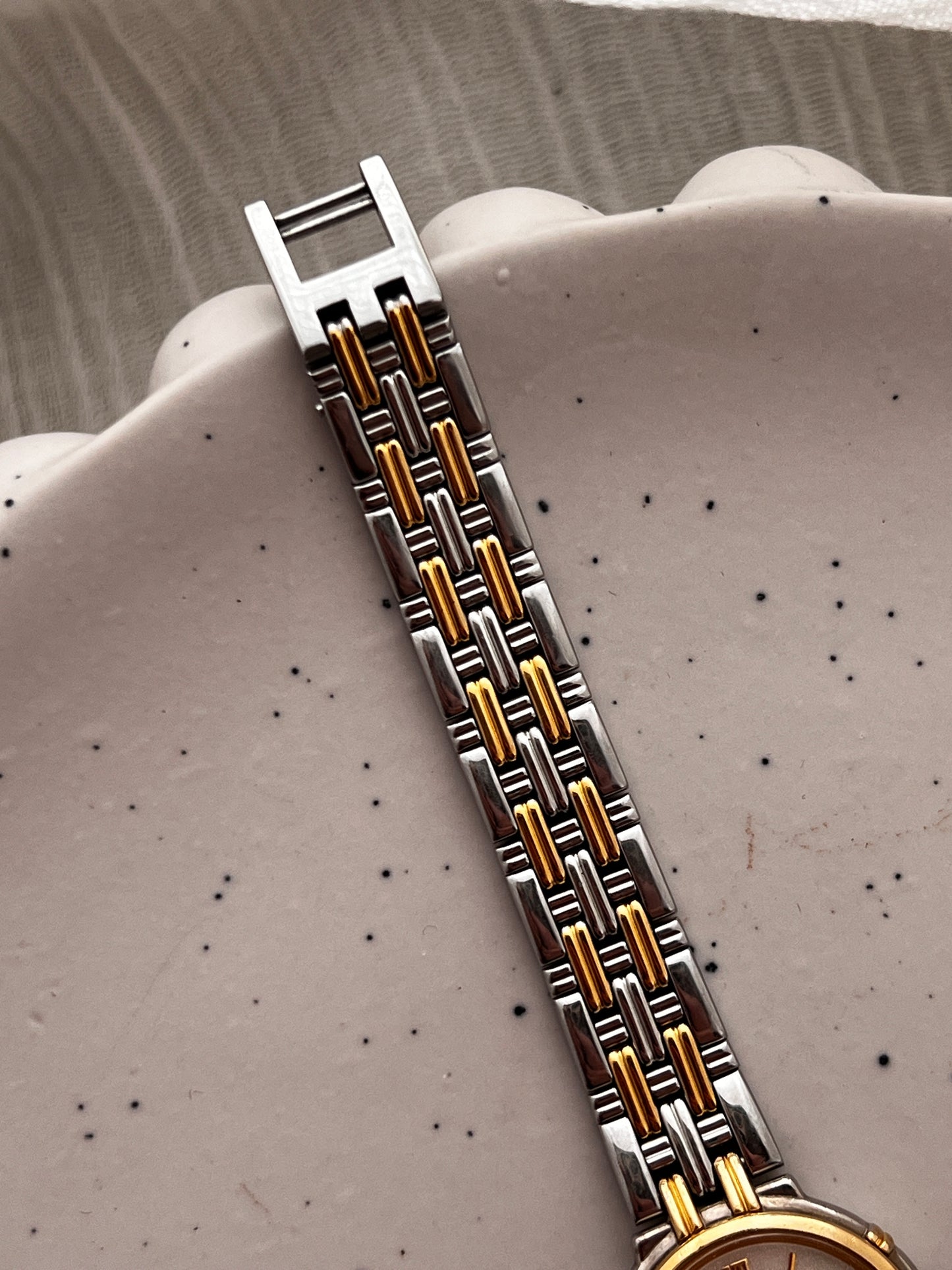 Seiko Exceline Two-tone Woman's Watch with White Dust Dial