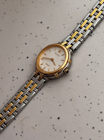 Seiko Exceline Two-tone Woman's Watch with White Dust Dial