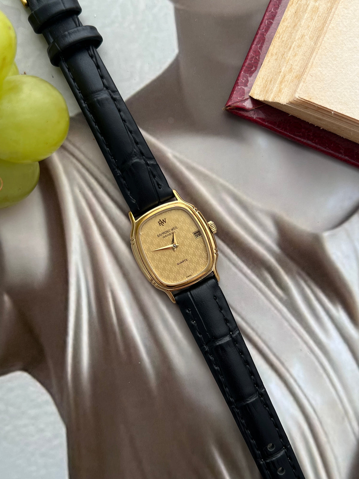 Raymond Weil Gold Tone Cushion Champagne Dial Watch