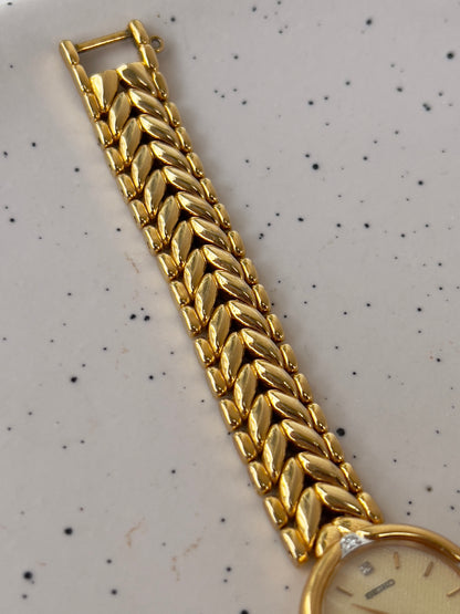 Seiko Exceline Woman's Watch with Diamonds and Dragon Pattern Bracelet