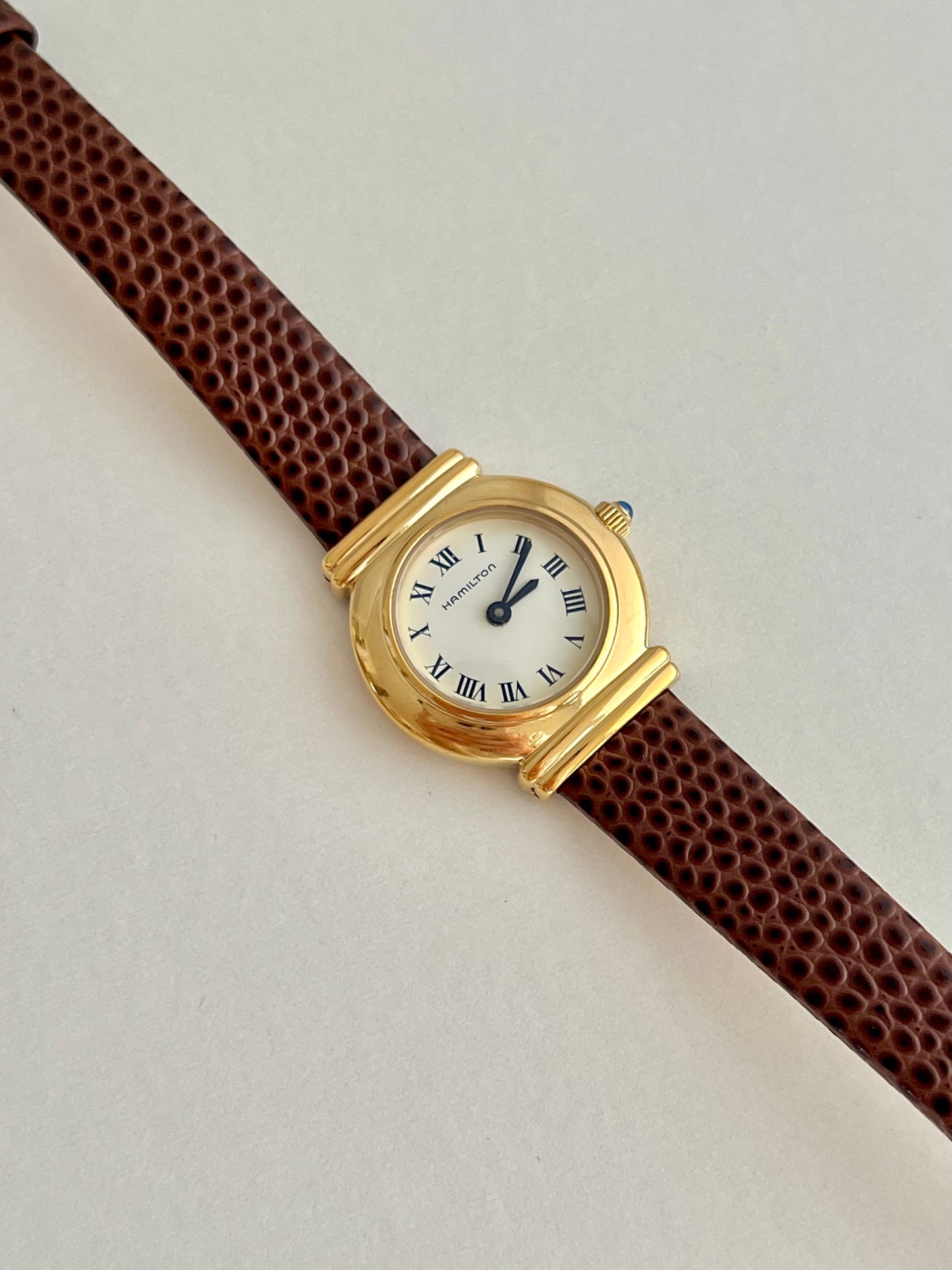 Hamilton Gold Round Women's Watch with Double Bar Lugs