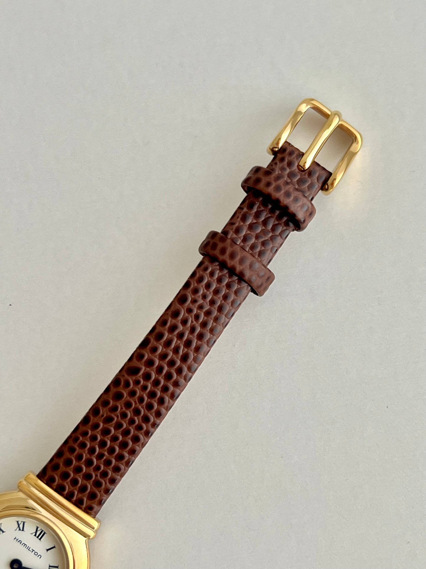 Hamilton Gold Round Women's Watch with Double Bar Lugs
