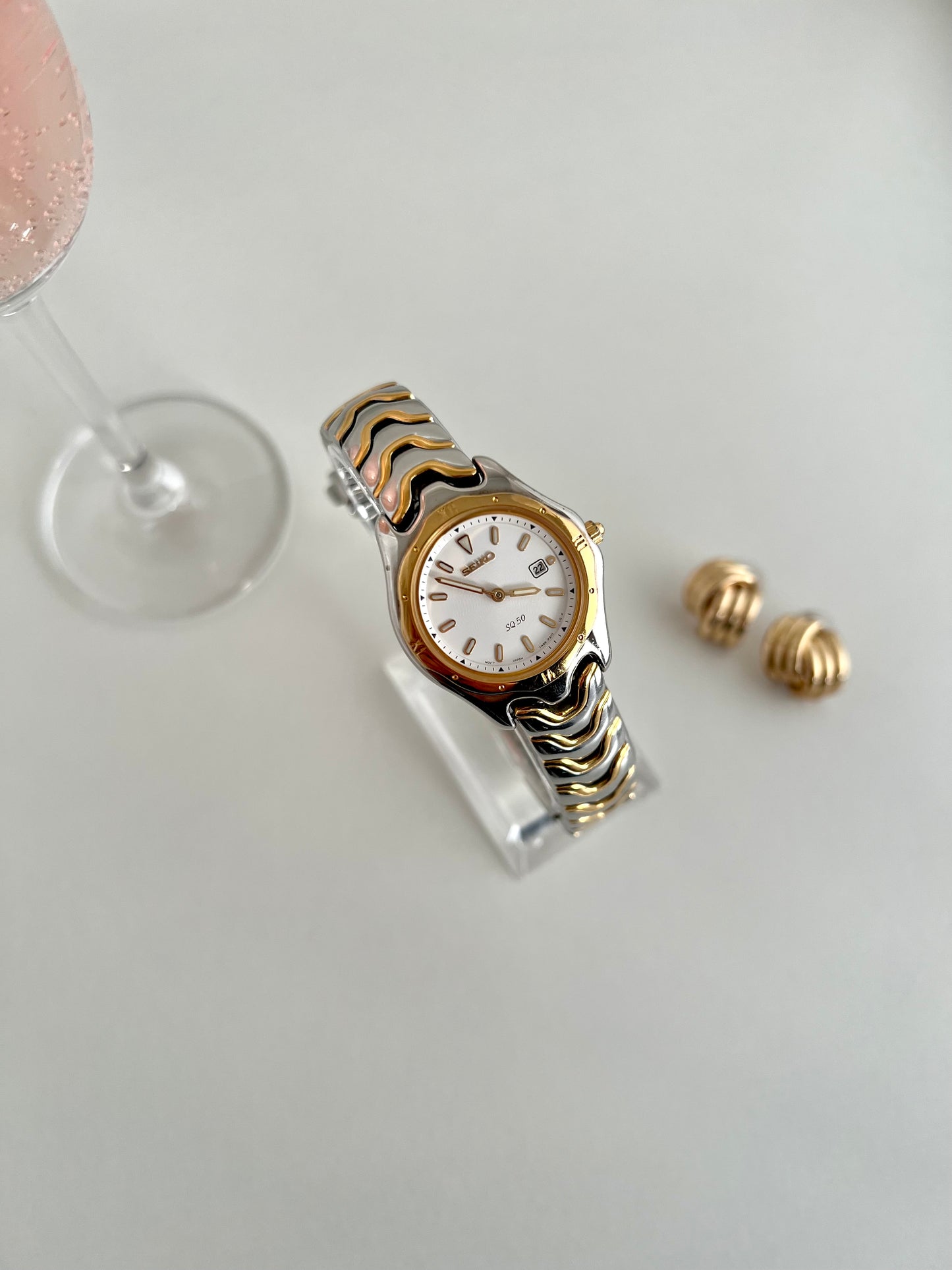 Seiko Two Tone Wave Bracelet Women’s Watch
