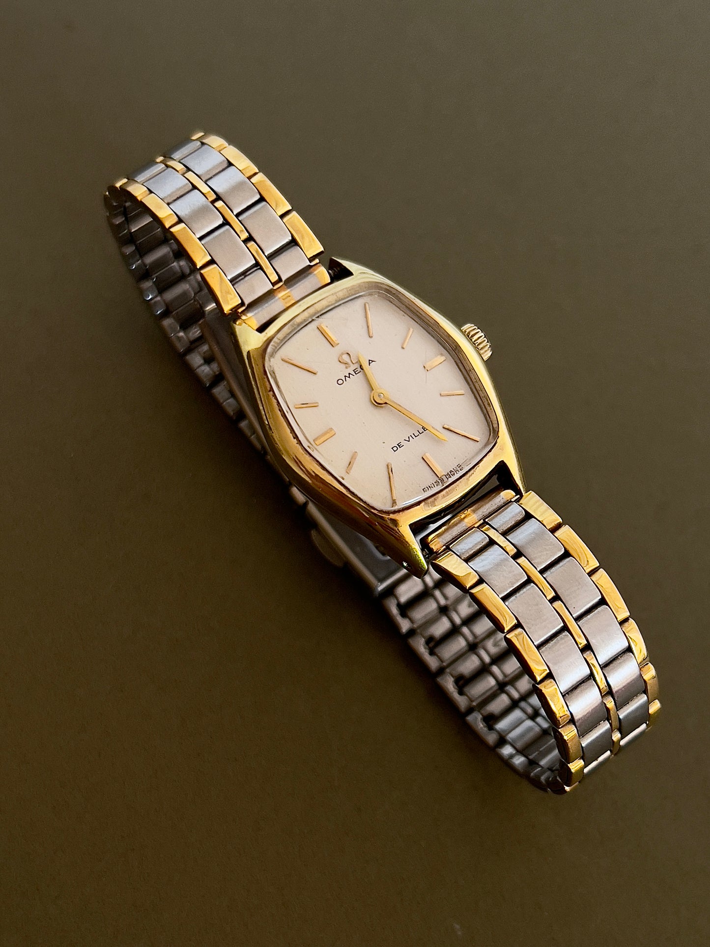 Omega De Ville Gold Woman's Watch with Tonneau Case