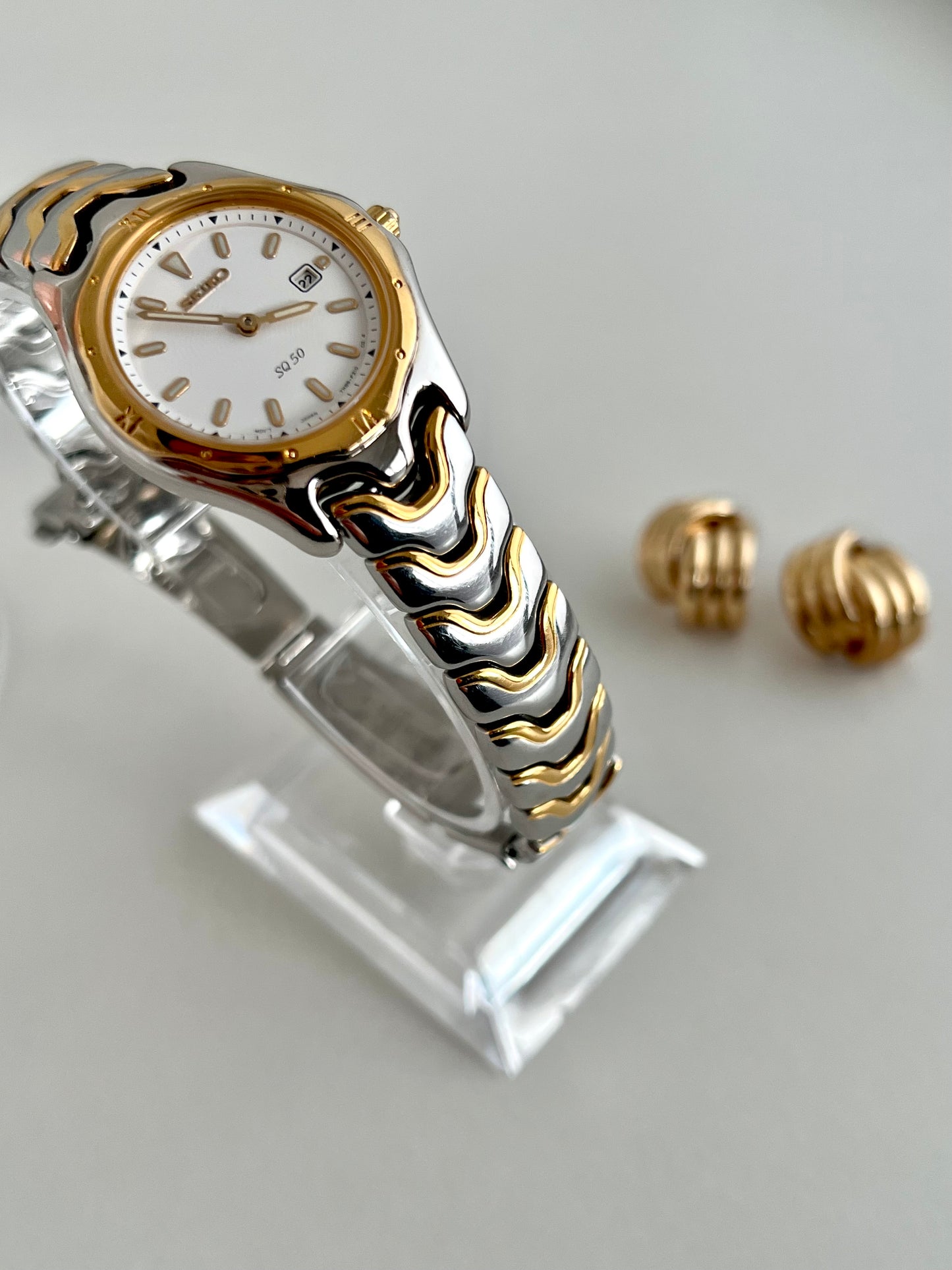 Seiko Two Tone Wave Bracelet Women’s Watch