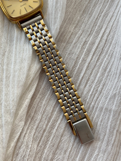 Longines Gold Toned Ladies Watch Gold Square Dial