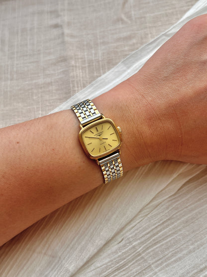 Longines Gold Toned Ladies Watch Gold Square Dial