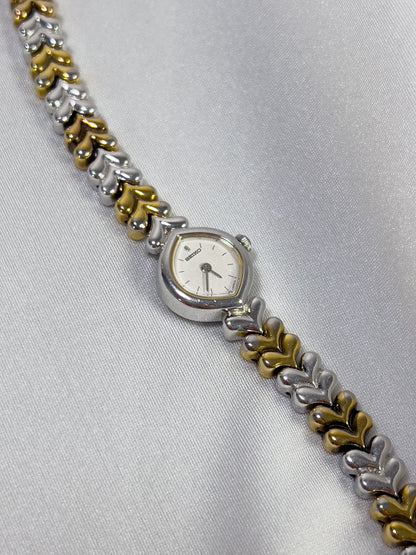 Seiko Tear Drop Watch with Two-Tone Leaf-Link Bracelet