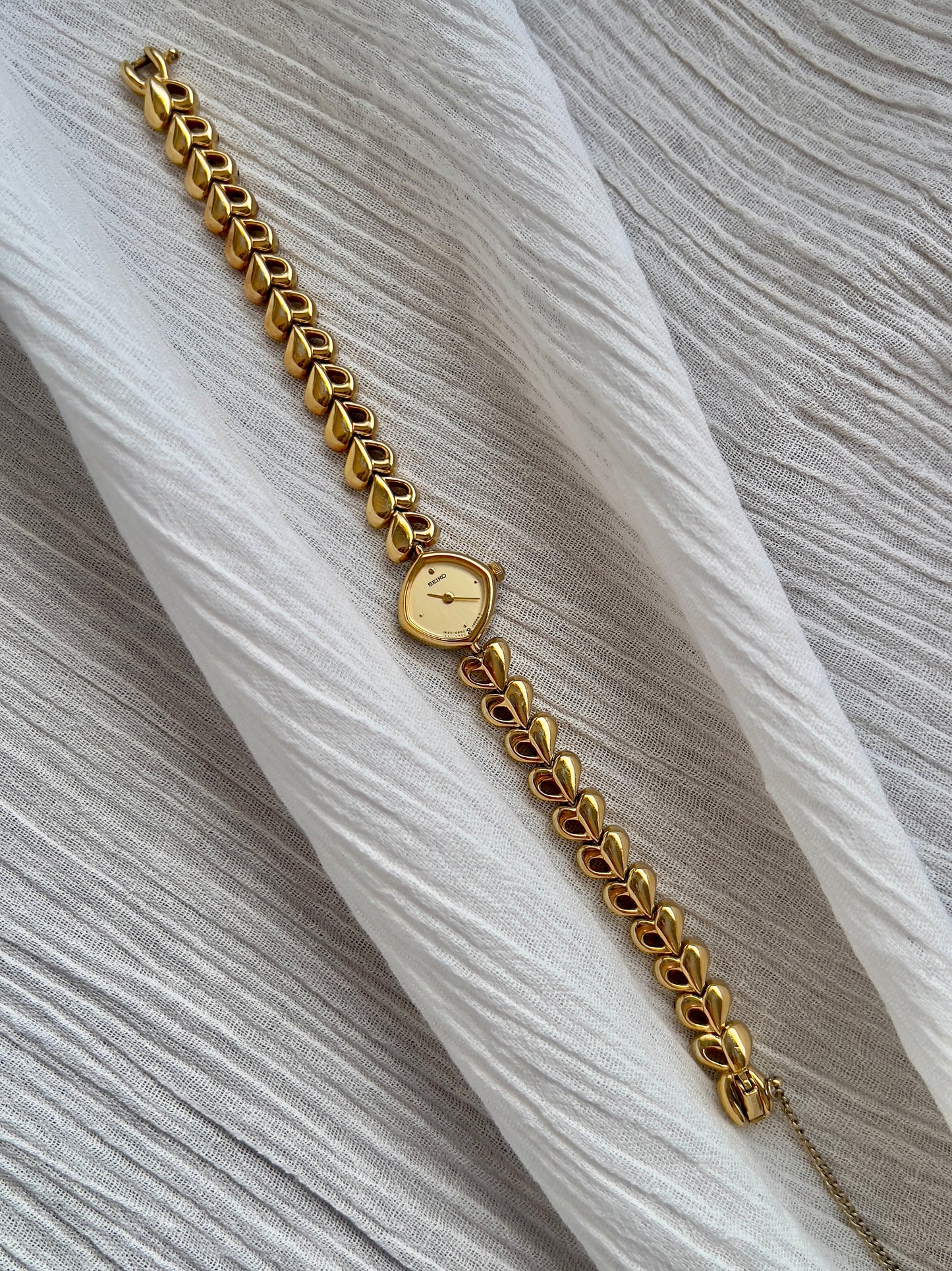 Seiko Gold Toned Women's Watch with Hearts Bracelet