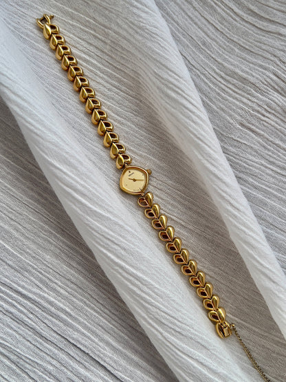 Seiko Gold Toned Women's Watch with Hearts Bracelet