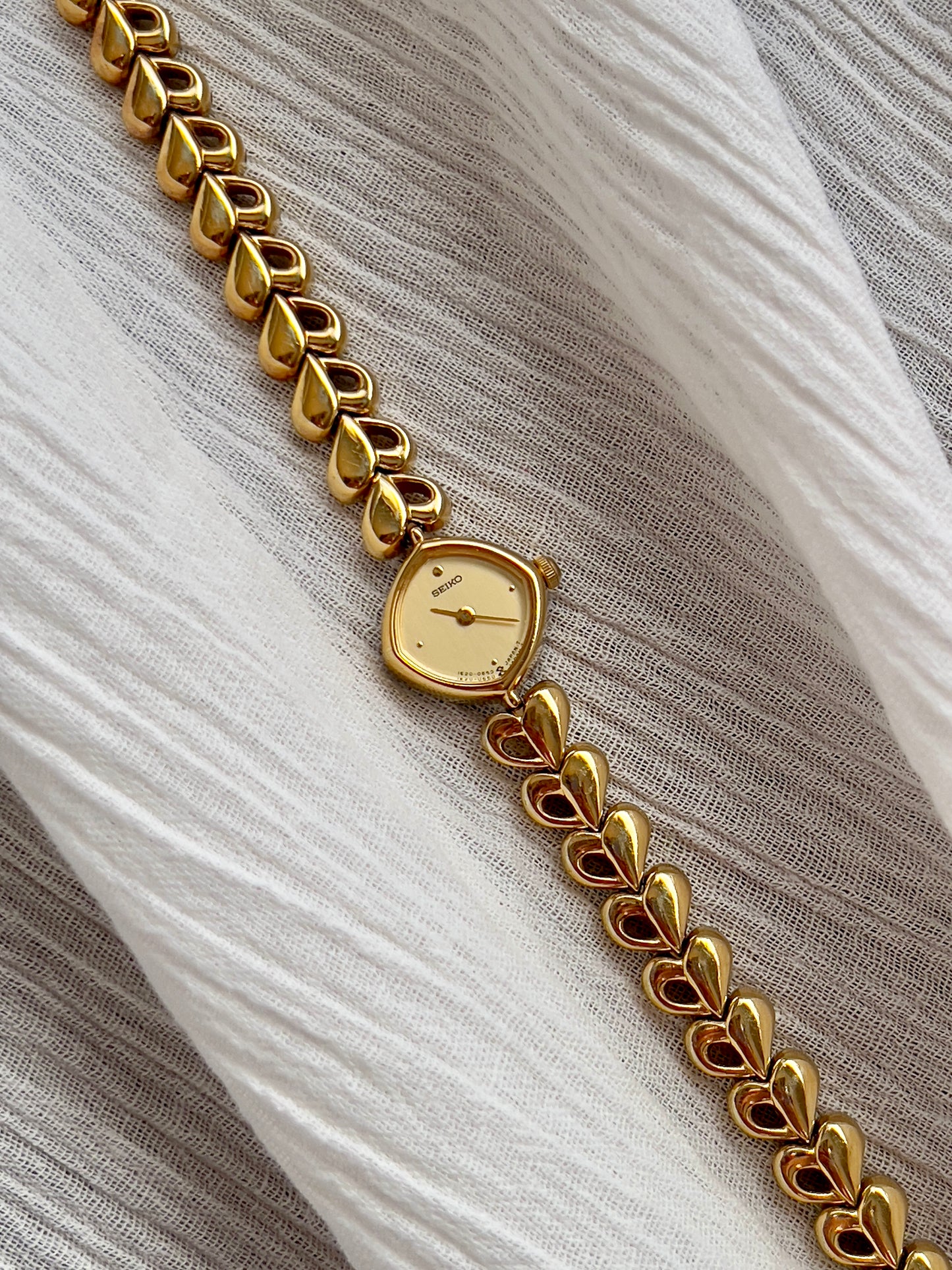 Seiko Gold Toned Women's Watch with Hearts Bracelet
