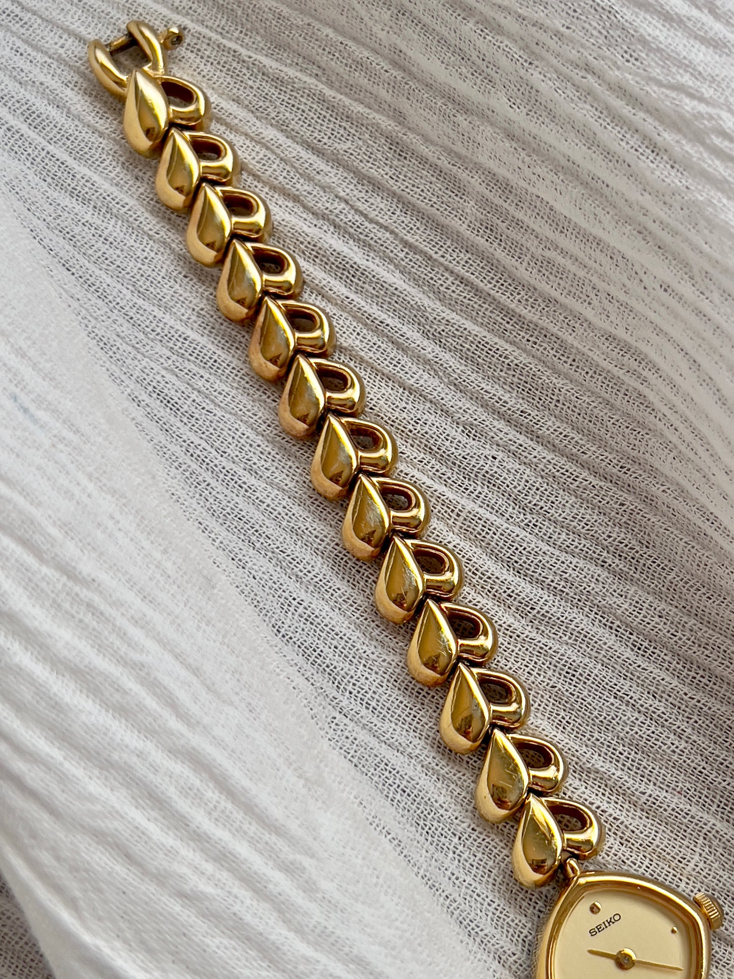 Seiko Gold Toned Women's Watch with Hearts Bracelet