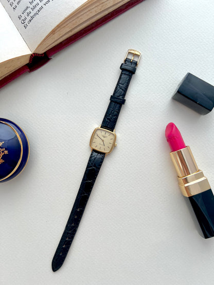 Longines Soft Square Gold Bracelet Women’s Watch Houndstooth Dial