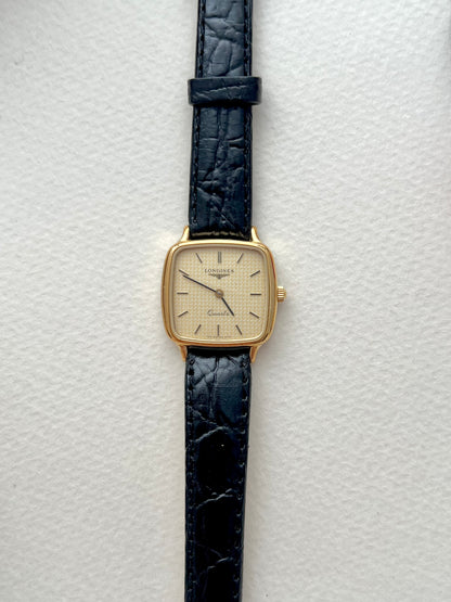Longines Soft Square Gold Bracelet Women’s Watch Houndstooth Dial