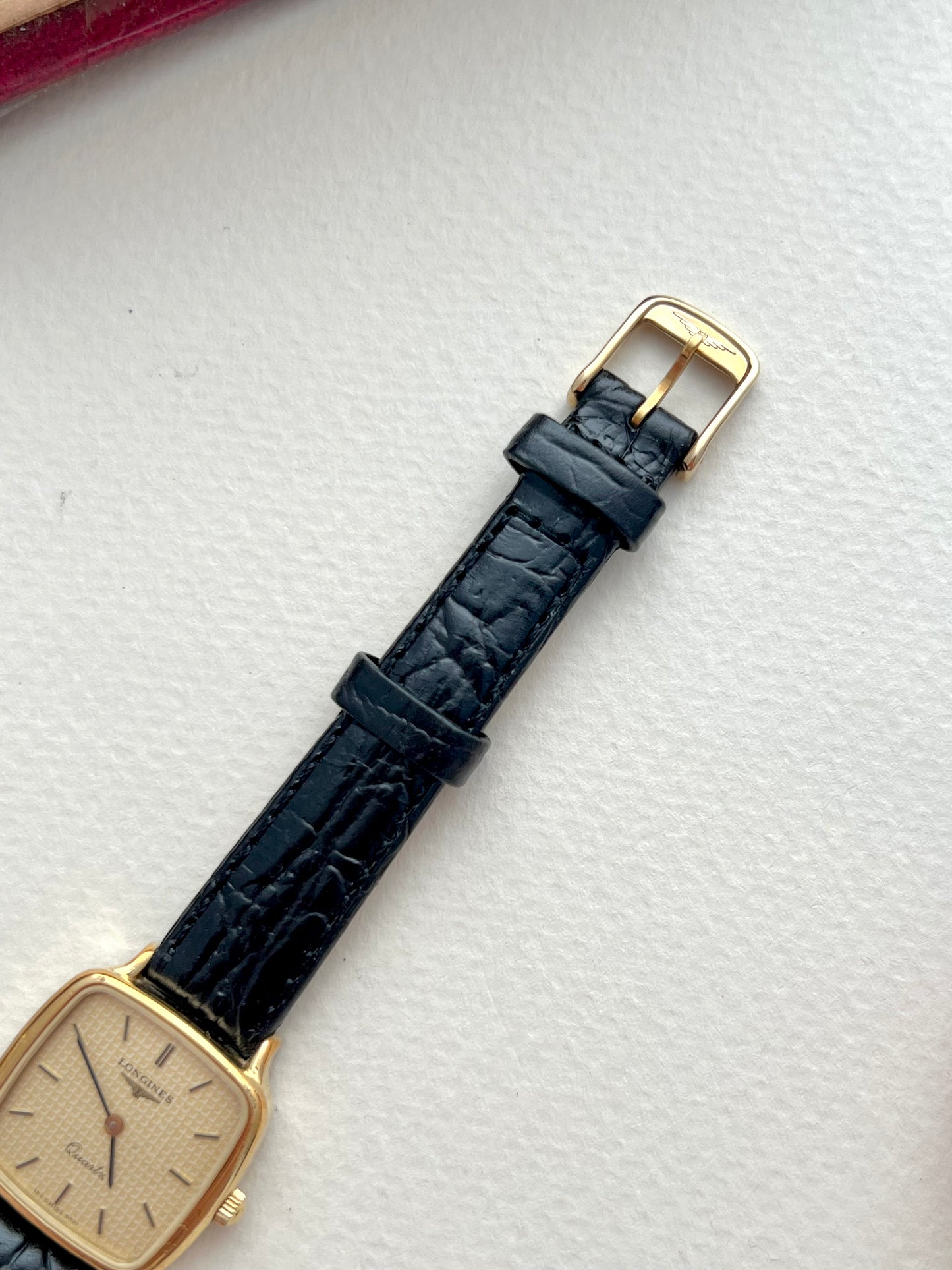 Longines Soft Square Gold Bracelet Women’s Watch Houndstooth Dial