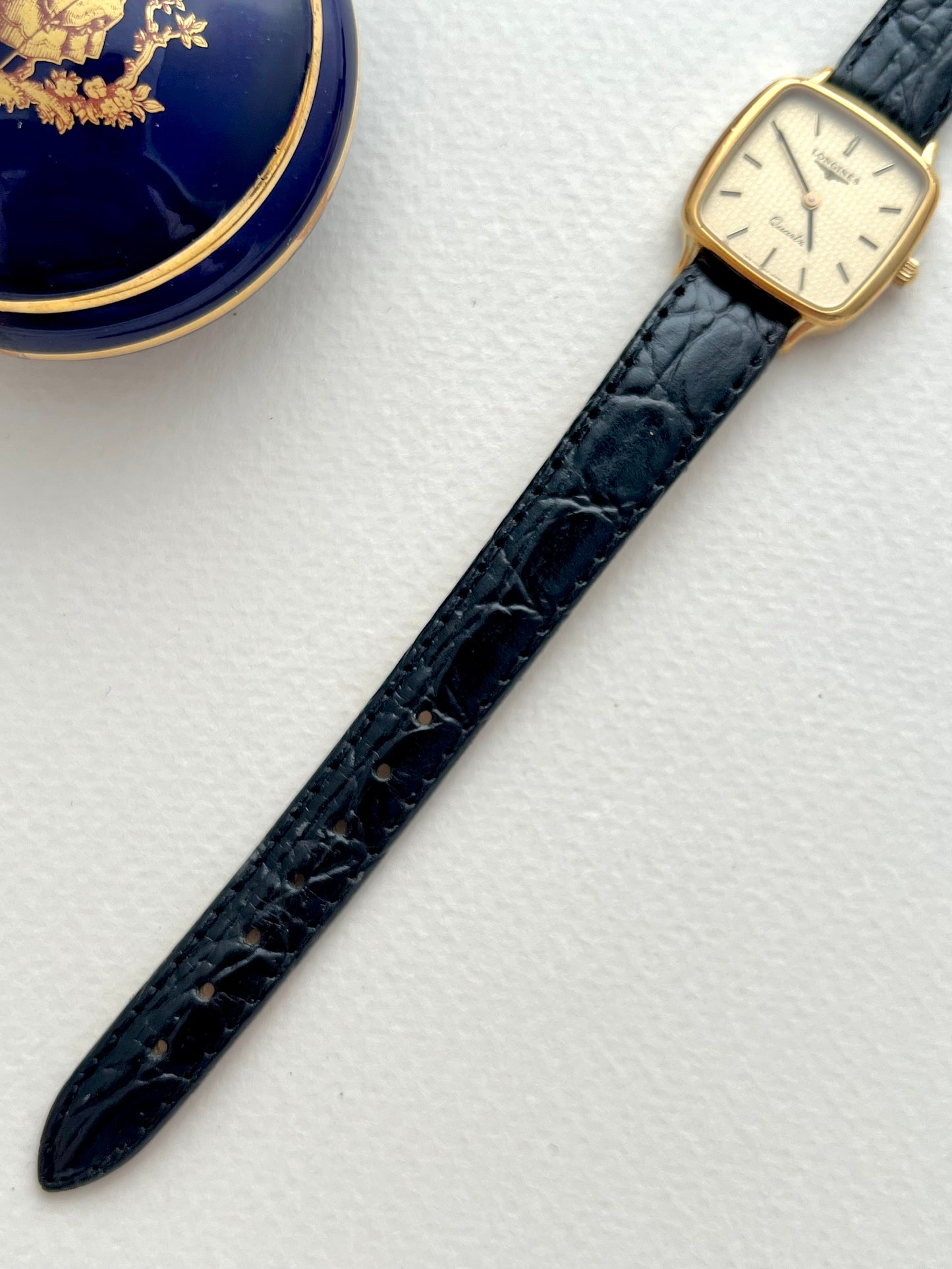 Longines Soft Square Gold Bracelet Women’s Watch Houndstooth Dial