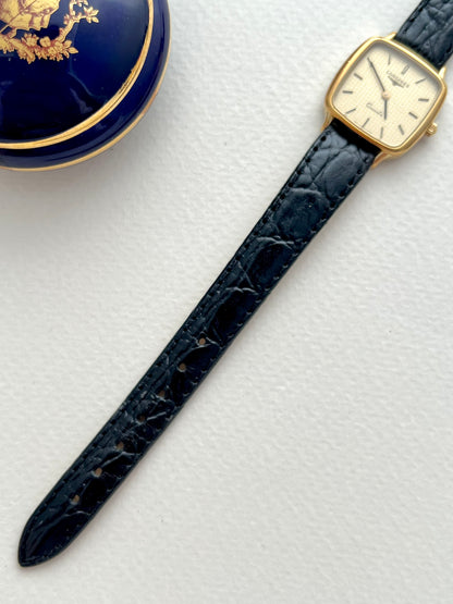 Longines Soft Square Gold Bracelet Women’s Watch Houndstooth Dial