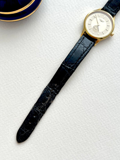 Longines Les Grandes Classiques Gold Tone Women’s Watch with Guilloche Dial and Small Seconds