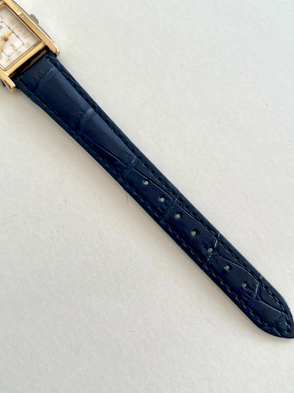 Seiko Two Tone Tank Women's Watch with Guilloche Dial