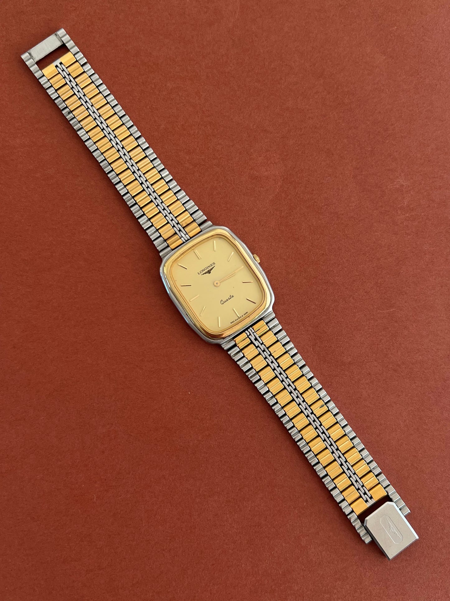 Longines Unisex Rectangular Two Tone Watch